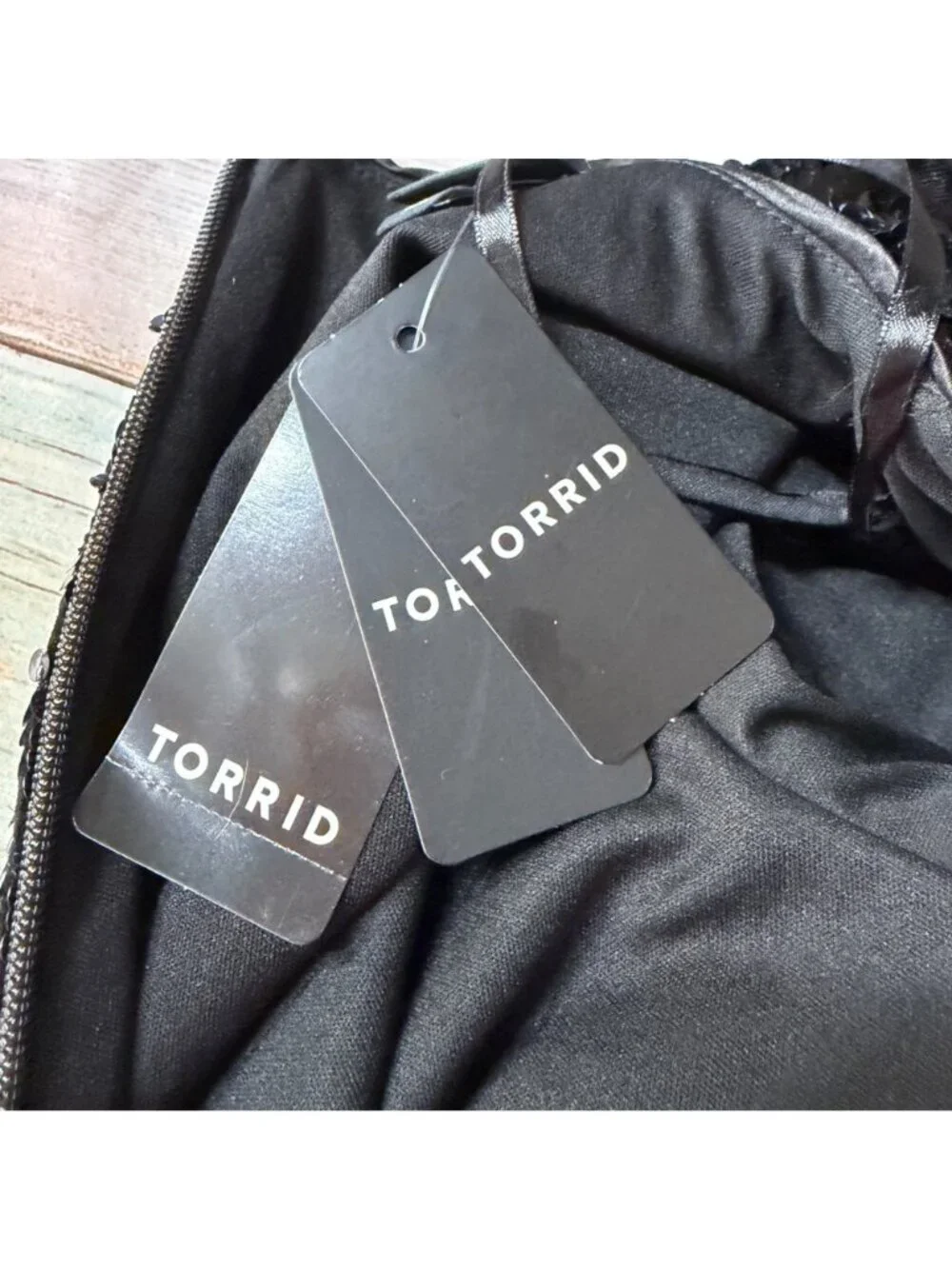 Torrid Black Sequin Surplice Mini Dress Size 22 Long Sleeve and Pockets New - Picture 6 of 12